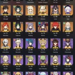 (eu,AR 58,Niña🍭) 18 Pierna personaje (2 Arconte🌟) + 5 Piernas arma: Mavuika , neuvillette (C1)+Sig, xilonen, arlecchino , mualani ,raiden ,"" 9 C6 ' 4★personajes🌟 2